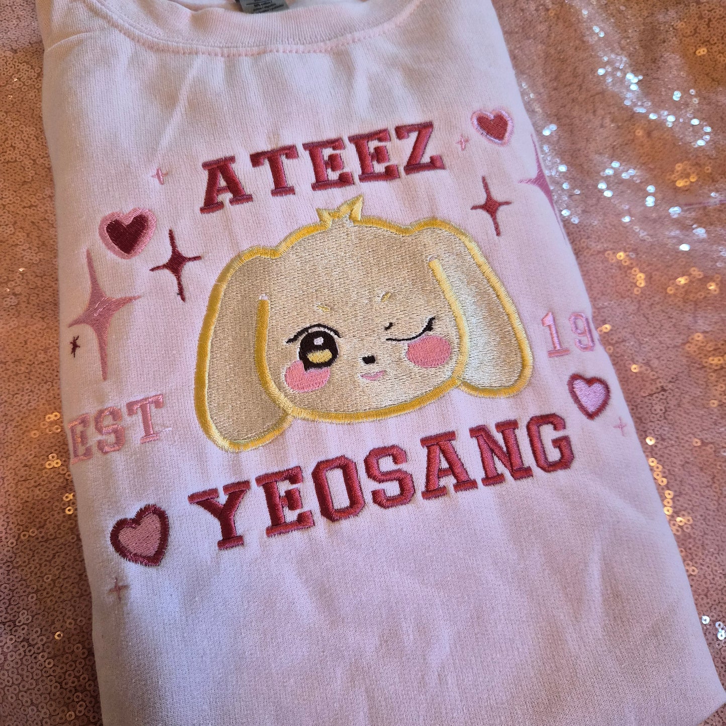 Sweet puppy embroidered crewneck