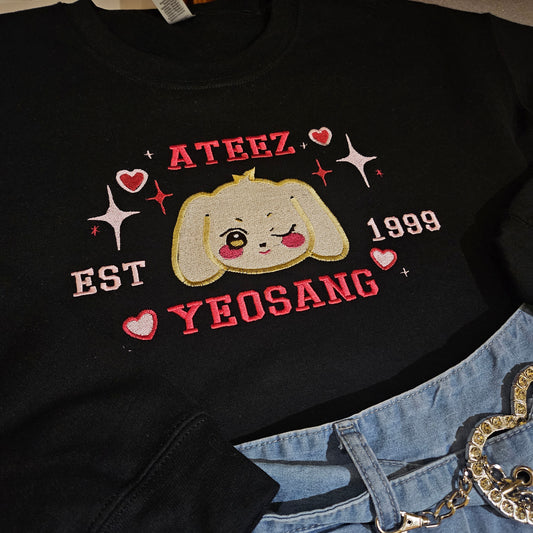 Sweet puppy embroidered crewneck