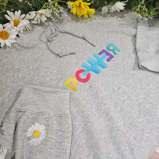 Power embroidered hoodie