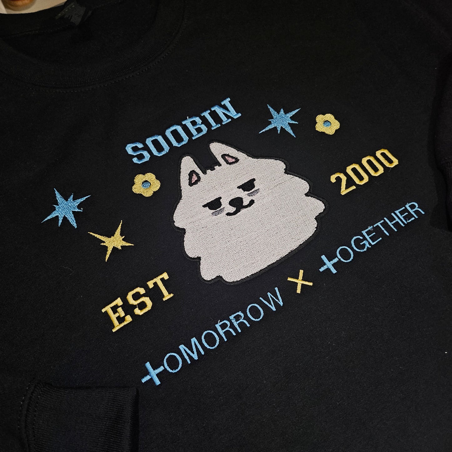 sweet puppy embroidered crewneck
