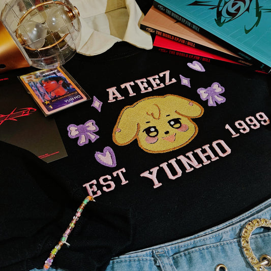 Silly puppy embroidered crewneck