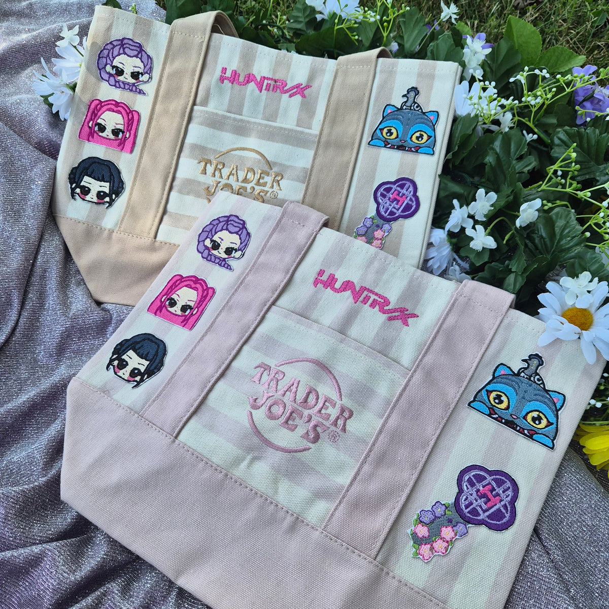 Golden embroidered tote