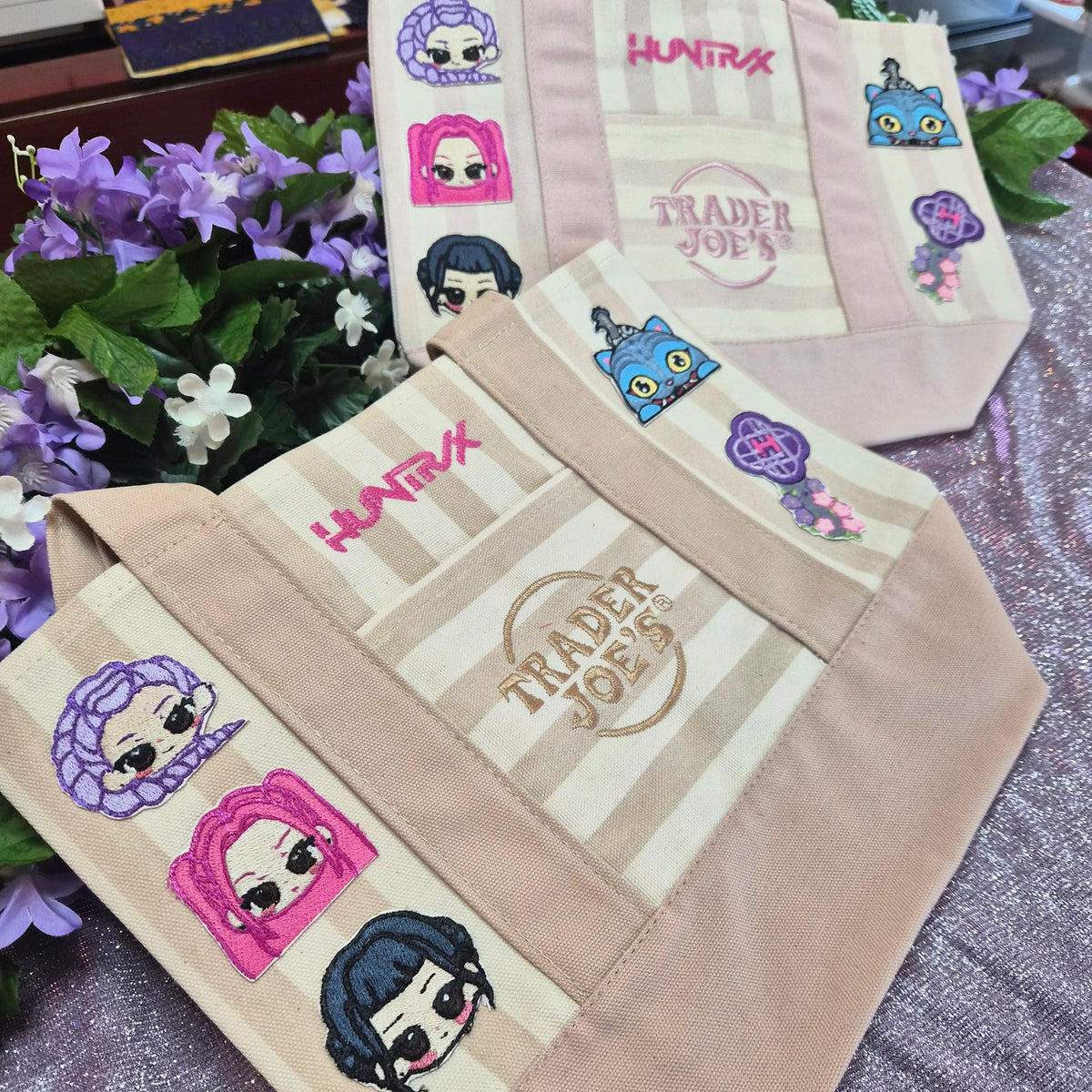 Golden embroidered tote