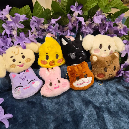 Atiny companion embroidered plush keychain