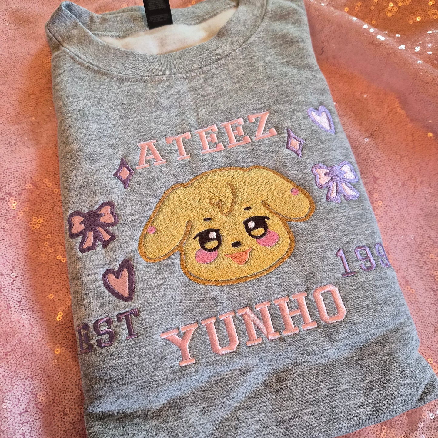 Silly puppy embroidered crewneck