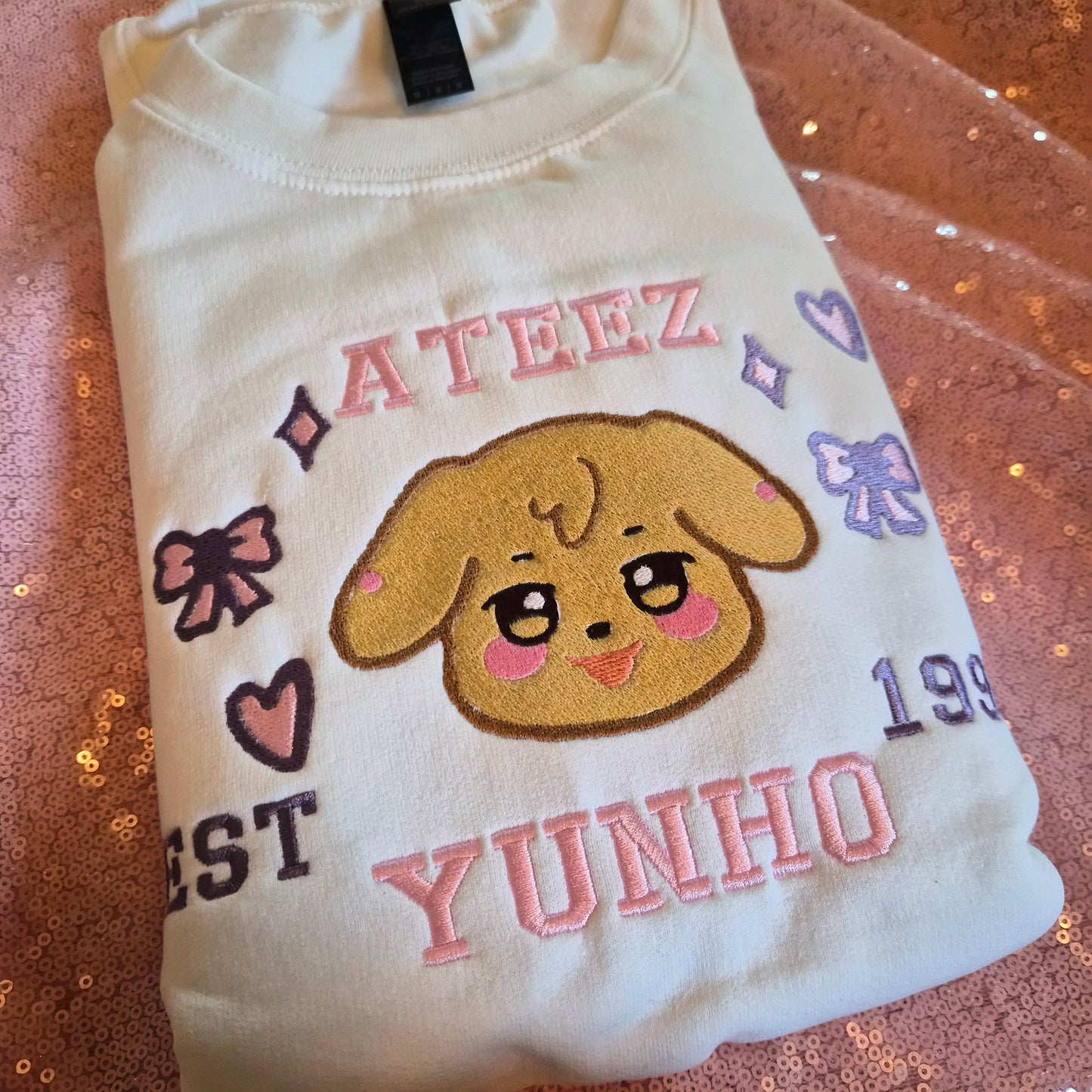 Silly puppy embroidered crewneck