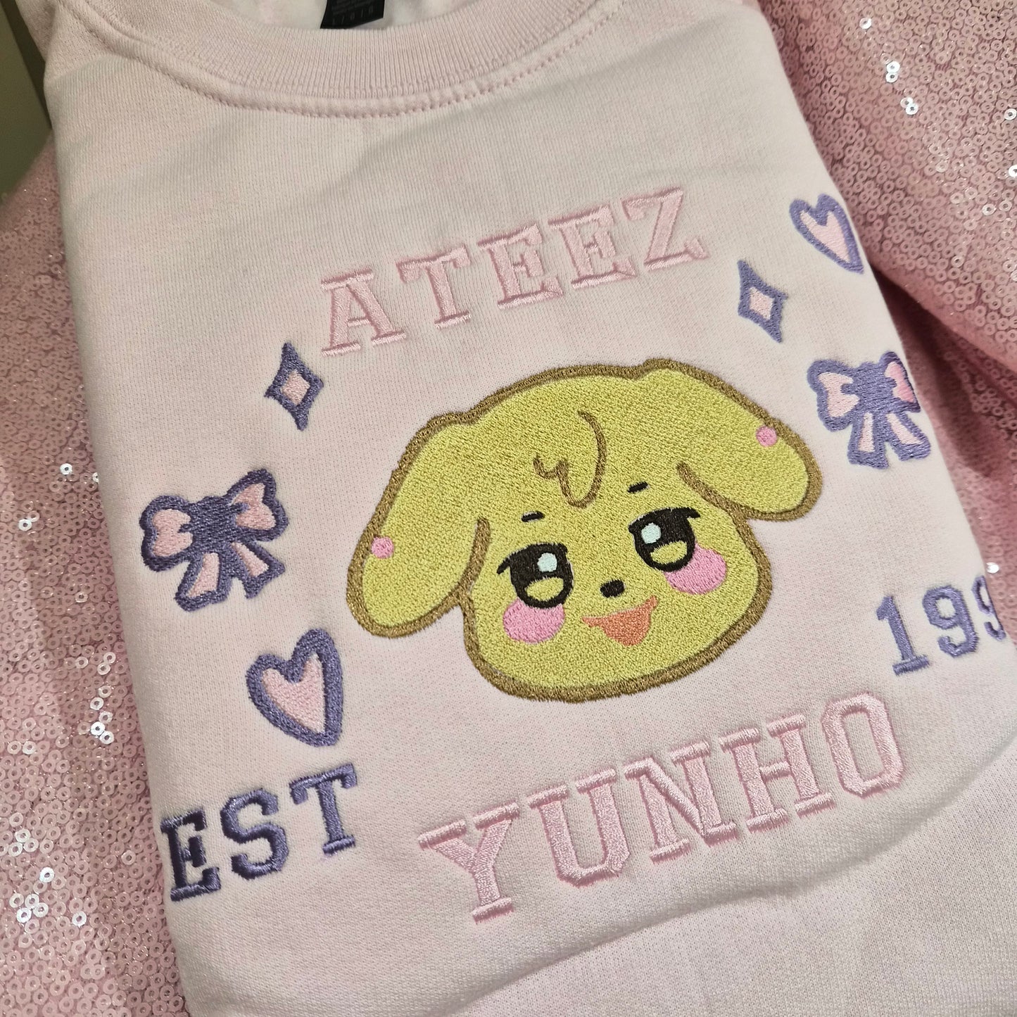 Silly puppy embroidered crewneck