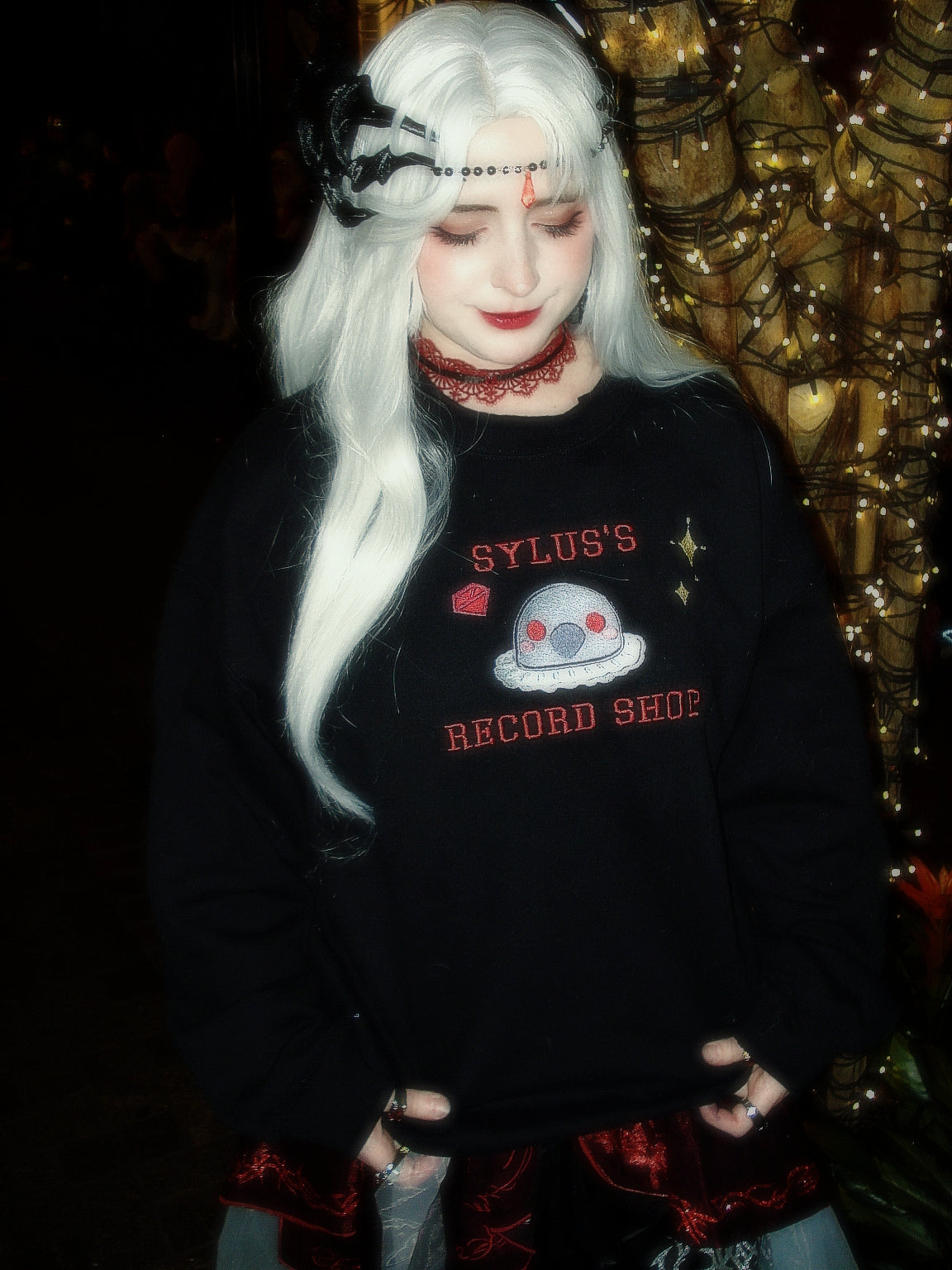 Stylus's Record Shop embroidered crewneck